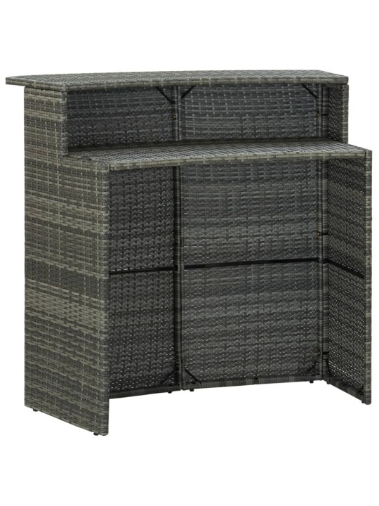 Sodo baro staliukas, pilkos spalvos, 120x55x110cm, poliratanas