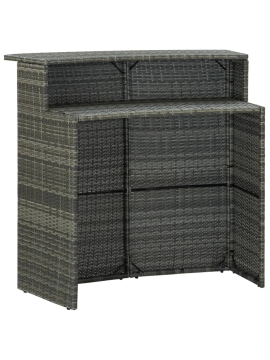 Sodo baro staliukas, pilkos spalvos, 120x55x110cm, poliratanas