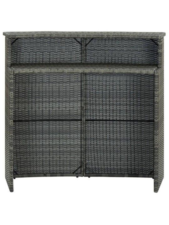 Sodo baro staliukas, pilkos spalvos, 120x55x110cm, poliratanas