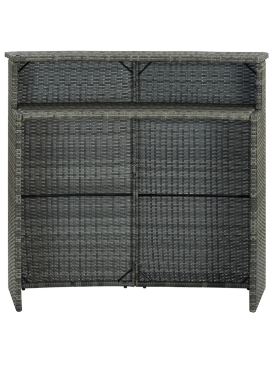 Sodo baro staliukas, pilkos spalvos, 120x55x110cm, poliratanas