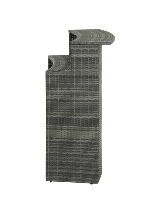 Sodo baro staliukas, pilkos spalvos, 120x55x110cm, poliratanas