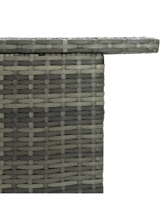 Sodo baro staliukas, pilkos spalvos, 120x55x110cm, poliratanas