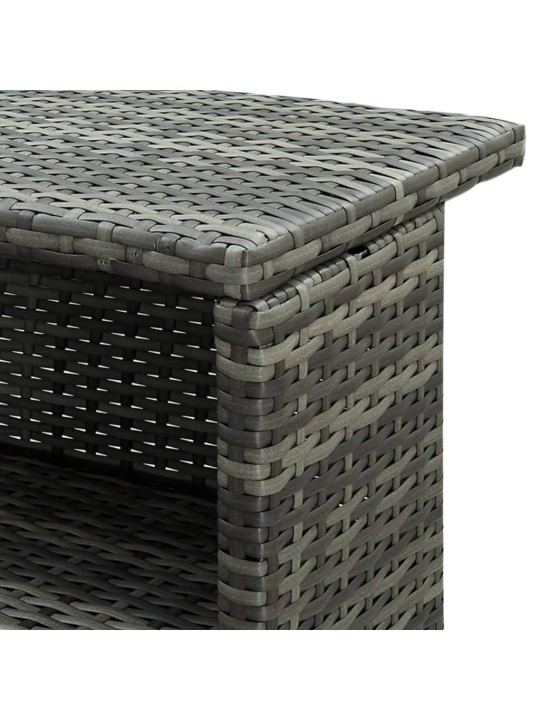 Sodo baro staliukas, pilkos spalvos, 120x55x110cm, poliratanas