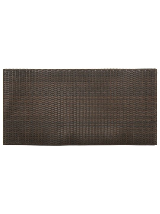Baro staliukas su lentyna, rudas, 120x60x110cm, poliratanas