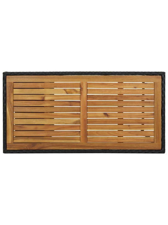 Baro staliukas su lentyna, juodas, 120x60x110cm, poliratanas