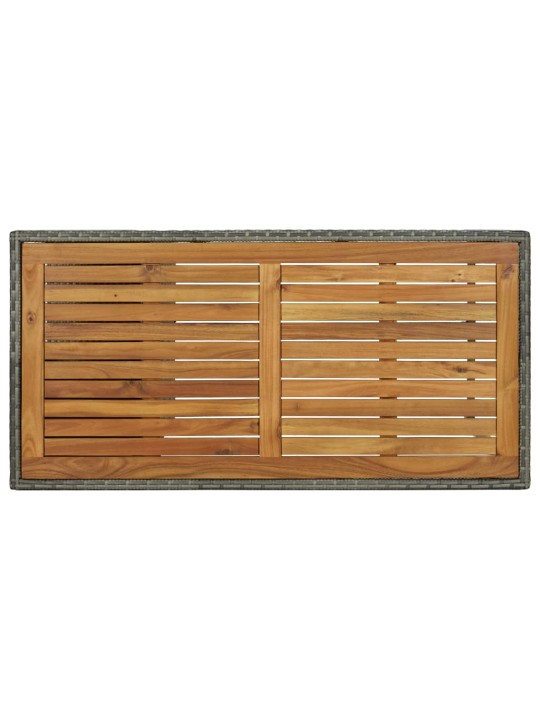 Baro staliukas su lentyna, pilkas, 120x60x110cm, poliratanas