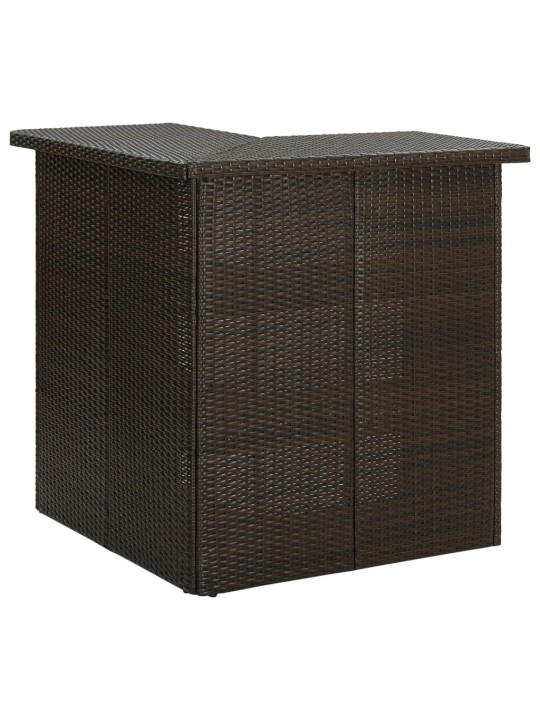 Kampinis baro staliukas, rudas, 100x50x105cm, poliratanas