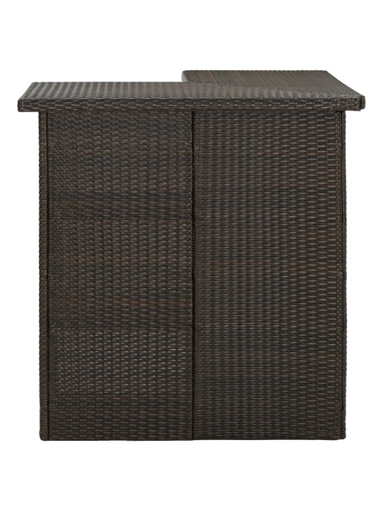 Kampinis baro staliukas, rudas, 100x50x105cm, poliratanas