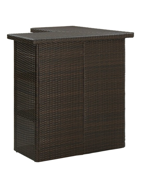 Kampinis baro staliukas, rudas, 100x50x105cm, poliratanas