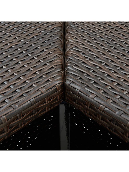 Kampinis baro staliukas, rudas, 100x50x105cm, poliratanas