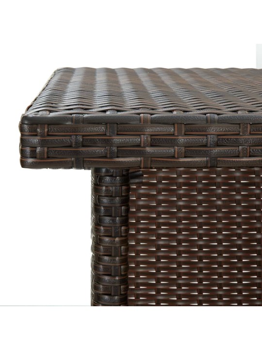 Kampinis baro staliukas, rudas, 100x50x105cm, poliratanas