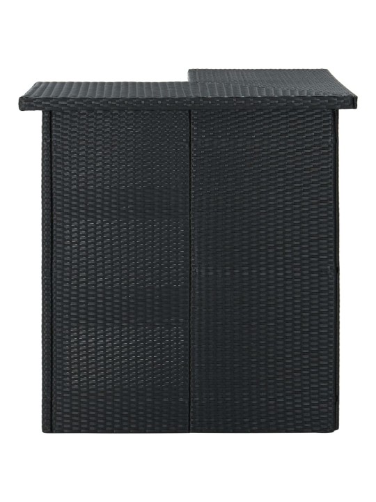 Kampinis baro staliukas, juodas, 100x50x105cm, poliratanas