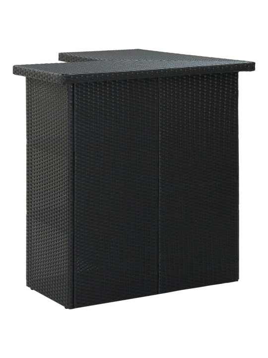 Kampinis baro staliukas, juodas, 100x50x105cm, poliratanas
