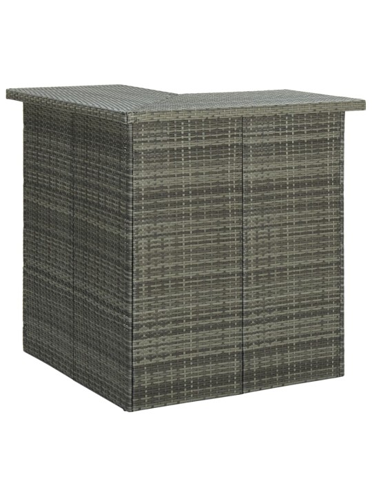 Kampinis baro staliukas, pilkas, 100x50x105cm, poliratanas