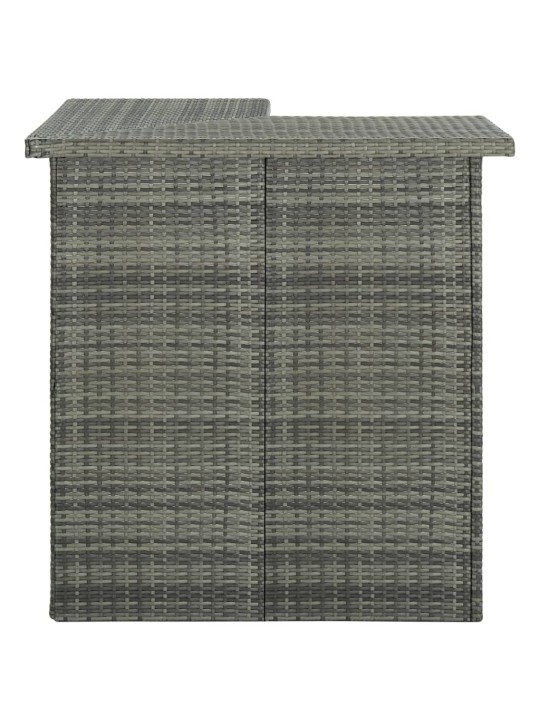 Kampinis baro staliukas, pilkas, 100x50x105cm, poliratanas