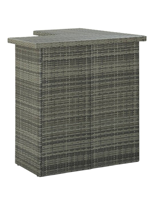 Kampinis baro staliukas, pilkas, 100x50x105cm, poliratanas