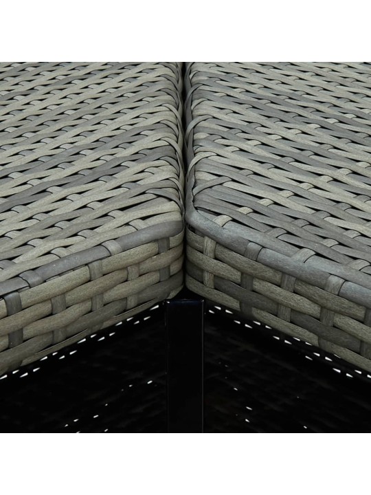 Kampinis baro staliukas, pilkas, 100x50x105cm, poliratanas