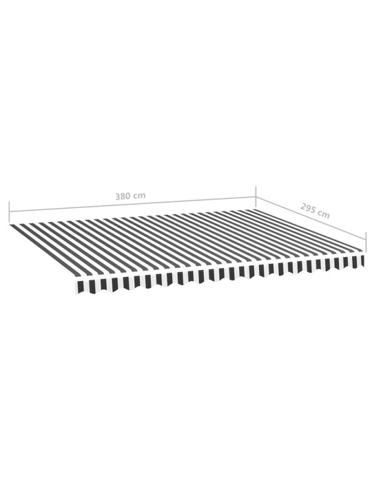Pakaitinis audinys markizei, antracito ir baltos spalvos, 4x3 m