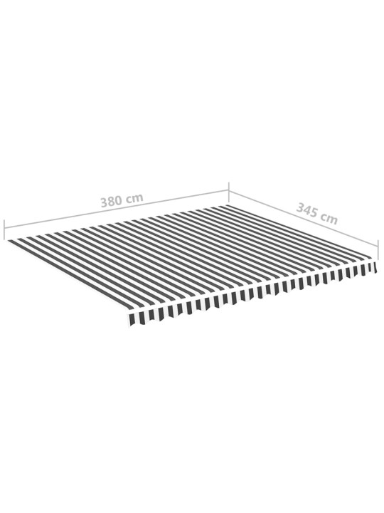 Pakaitinis audinys markizei, antracito ir baltos spalvos, 4x3,5m