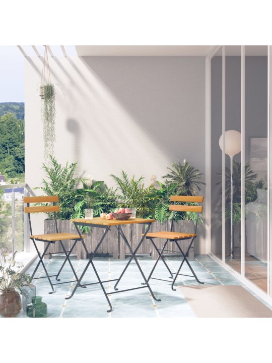 Sulankstomas bistro baldų komplektas, 3d., akacijos masyvas