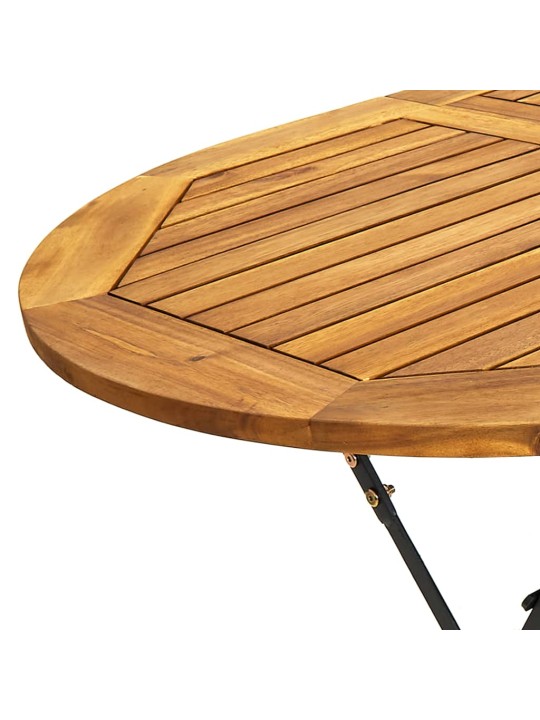 Sodo stalas, 160x85x74cm, akacijos masyvas, ovalo forma