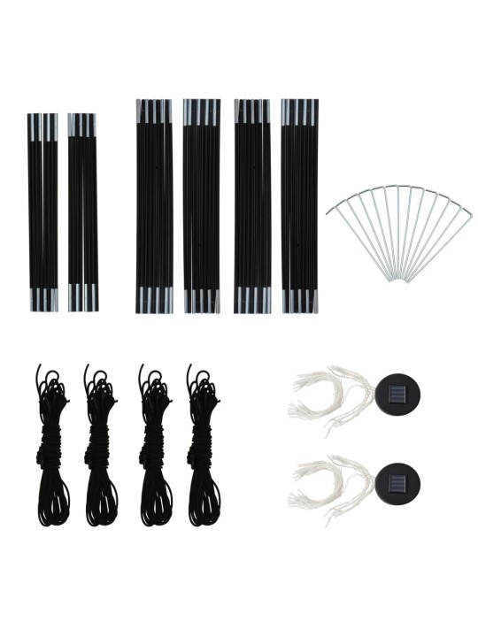 Proginė palapinė su LED/4 sienomis, kamufliažinė, 3,6x3,6x2,3m