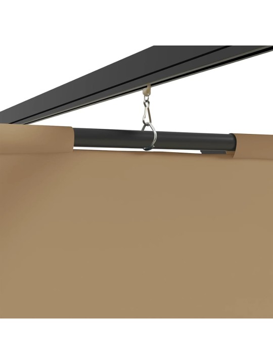 Pavėsinė su užuolaidomis, taupe spalvos, 3x3m, plienas