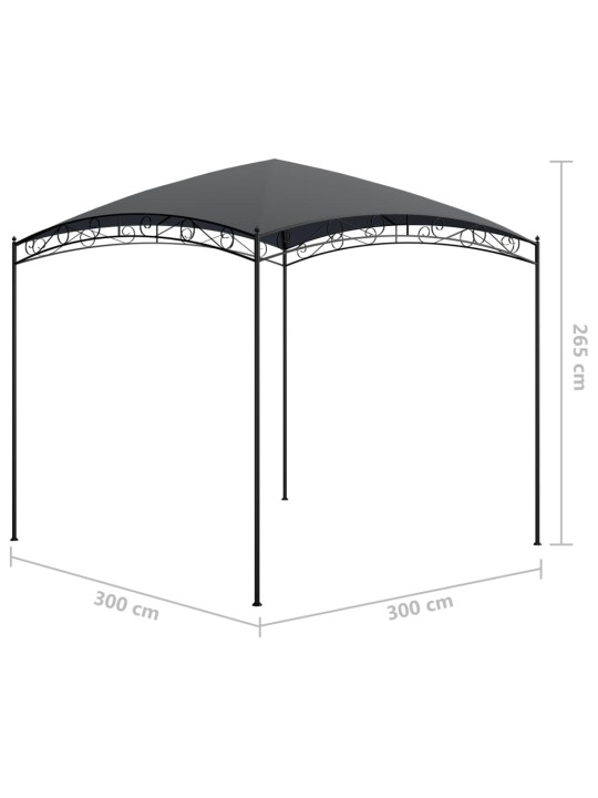Pavėsinė, antracito spalvos, 3x3x2,65m, 180 g/m²