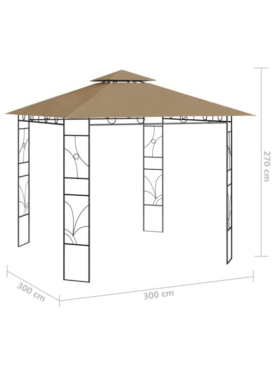 Pavėsinė, taupe spalvos, 3x3x2,7m, 160g/m²