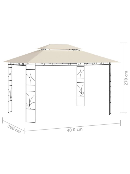Pavėsinė, kreminės spalvos, 4x3x2,7m, 160g/m²