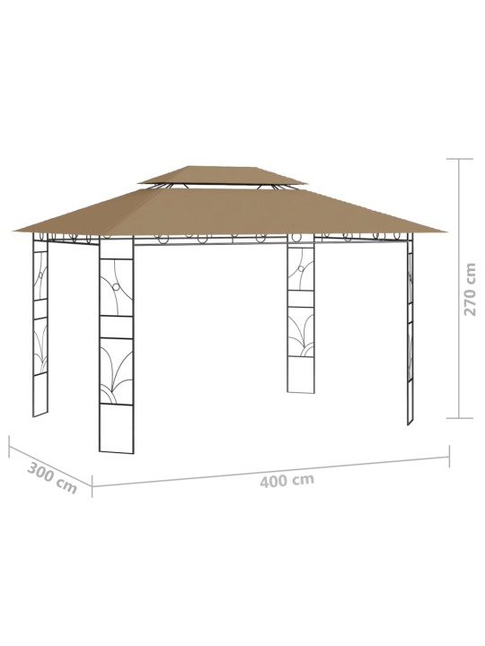 Pavėsinė, taupe spalvos, 4x3x2,7m, 160g/m²