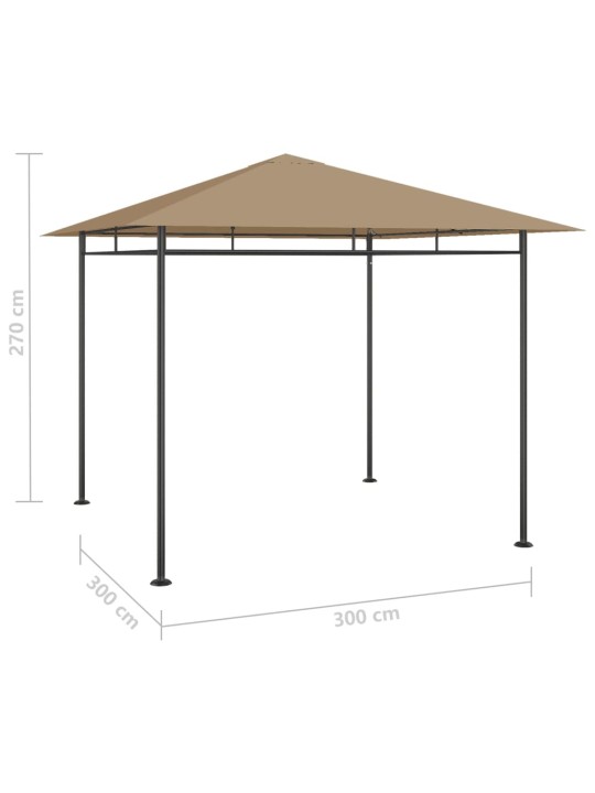 Pavėsinė, taupe spalvos, 3x3x2,7m, 180g/m²