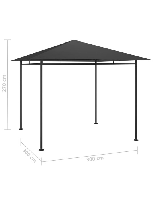 Pavėsinė, antracito spalvos, 3x3x2,7m, 180g/m²