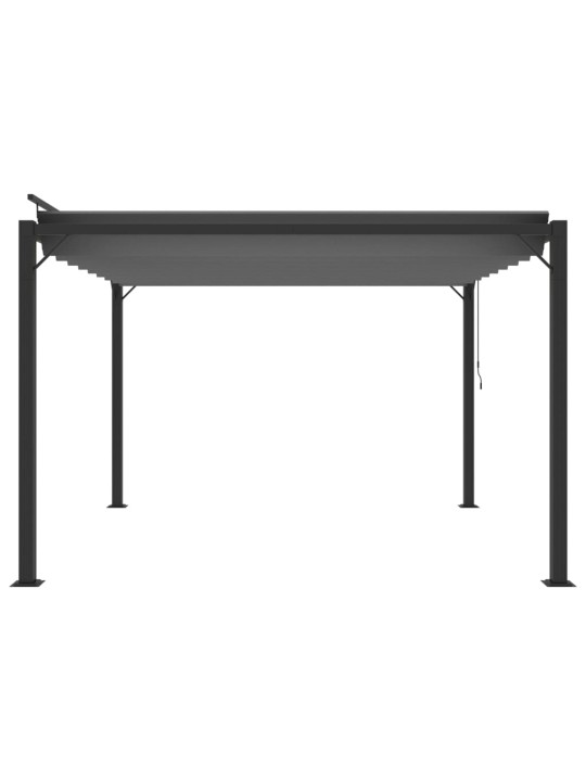 Pavėsinė su žaliuzių stogu, antracito, 3x3m, audinys/aliuminis
