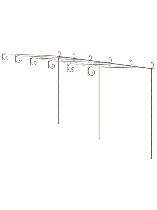 Sodo pergolė, senovinės rudos spalvos, 6x3x2,5m, geležis