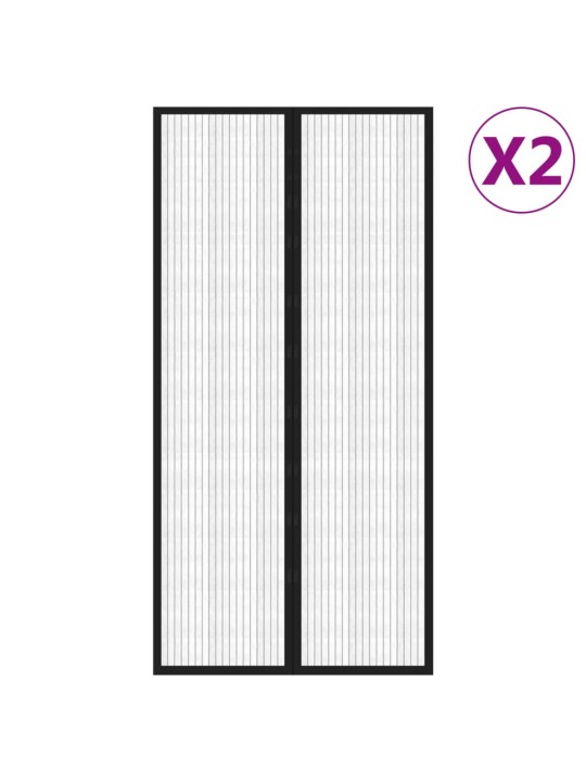 Tinkleliai nuo vabzdžių durims, 2vnt., juodi, 220x100cm