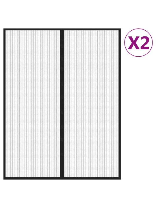 Tinkleliai nuo vabzdžių durims, 2vnt., juodi, 230x160cm