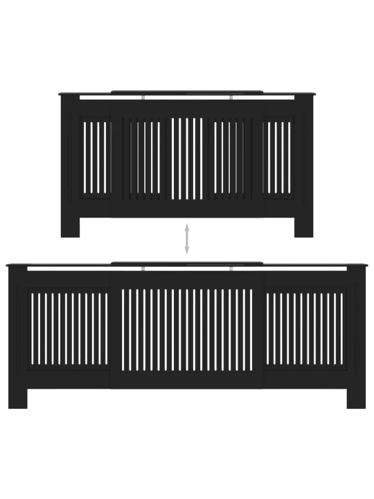 Radiatoriaus uždangalas, juodos spalvos, 205cm, MDF