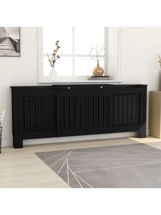 Radiatoriaus uždangalas, juodos spalvos, 205cm, MDF