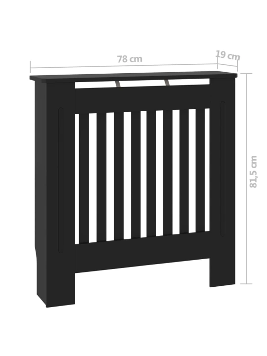 Radiatoriaus uždangalas, juodos spalvos, 78cm, MDF