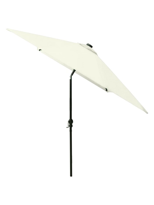 Skėtis nuo saulės su LED lemputėmis ir plieno stovu, 2x3 m
