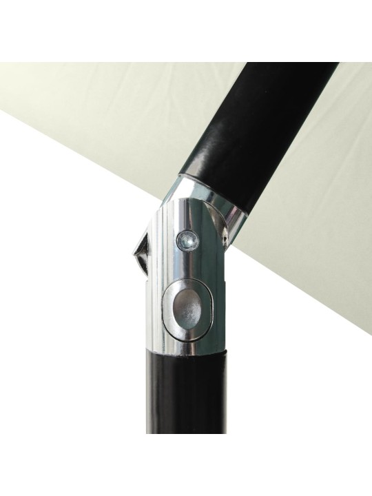 Skėtis nuo saulės su LED lemputėmis ir plieno stovu, 2x3 m