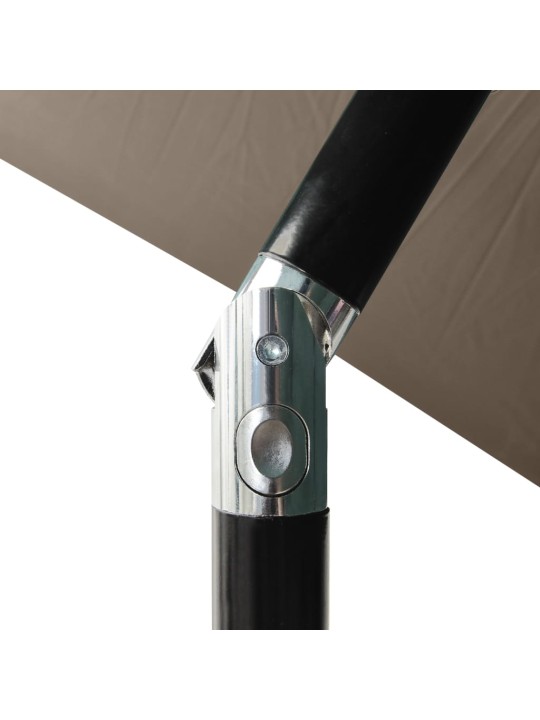 Skėtis nuo saulės su LED ir plieno stulpu, taupe, 2x3m