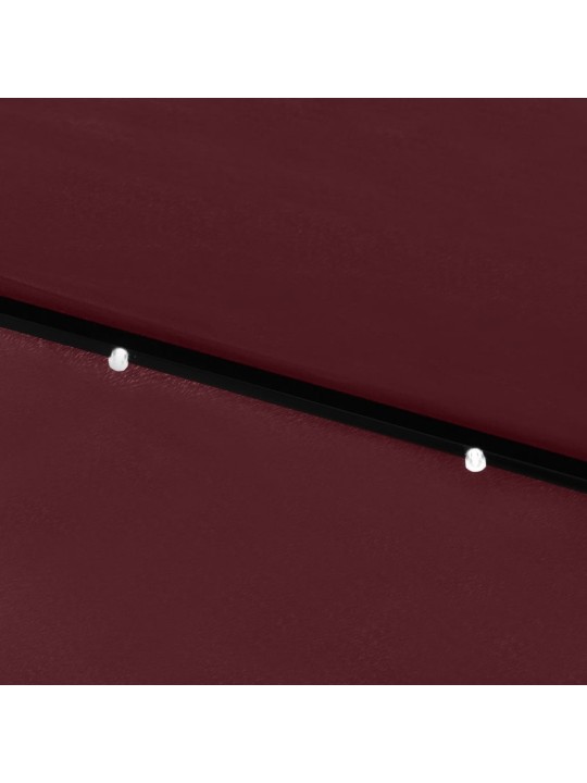 Skėtis nuo saulės su LED ir plieno stulpu, raudonas, 2x3m