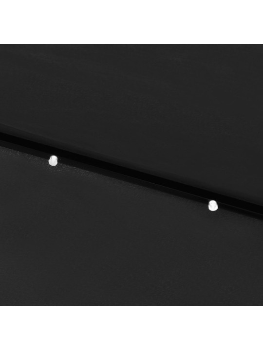 Skėtis nuo saulės su LED ir plieno stulpu, juodas, 2x3m