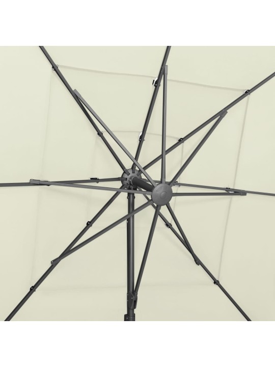 Skėtis su aliuminiu stulpu, smėlio, 250x250cm, 4 aukščių