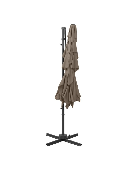 Skėtis su aliuminiu stulpu, taupe spalvos, 250x250cm, 4 aukščių