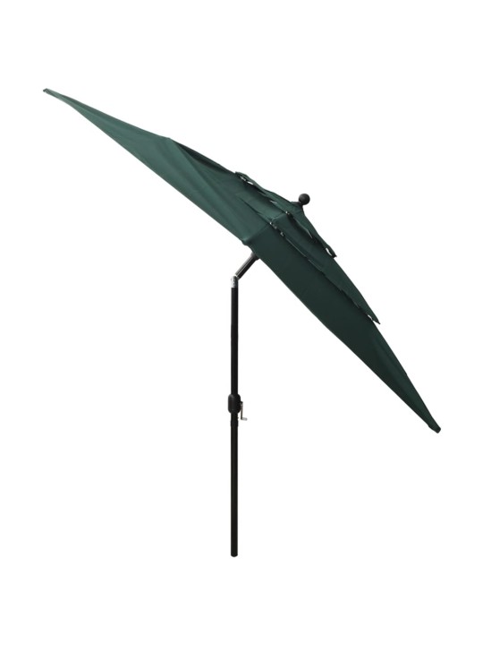 Skėtis su aliuminiu stulpu, žalias, 2,5x2,5m, 3 aukščių