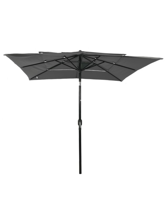 Skėtis su aliuminiu stulpu, antracito, 2,5x2,5m, 3 aukščių