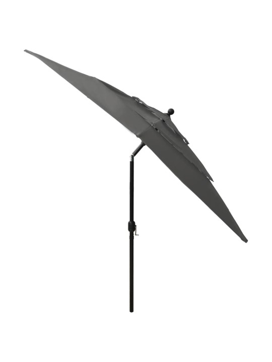 Skėtis su aliuminiu stulpu, antracito, 2,5x2,5m, 3 aukščių
